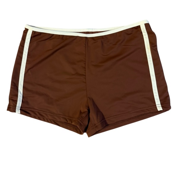 With Jean Brown Swim Shorts Size Medium - Picture 2 of 3